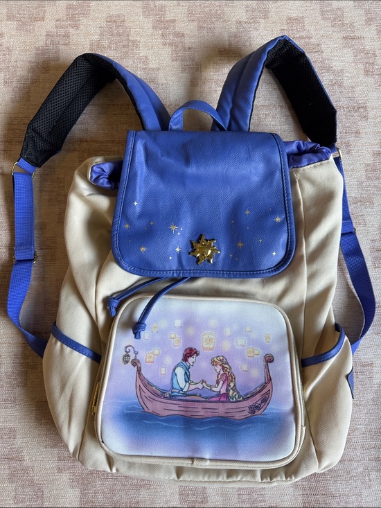 Loungefly Handbags - Disney Loungefly Tangled Rapunzel and Flynn Full size Slouch Backpack